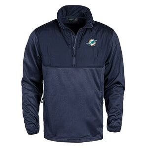 NFL Miami Dolphins Embroidered logo Blue Adult Men Quarter-Zip Pullover Jacket